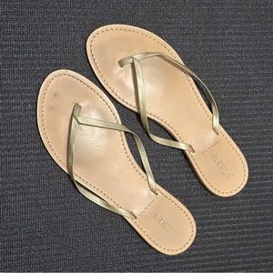 J. Crew gold leather flip flop, 10